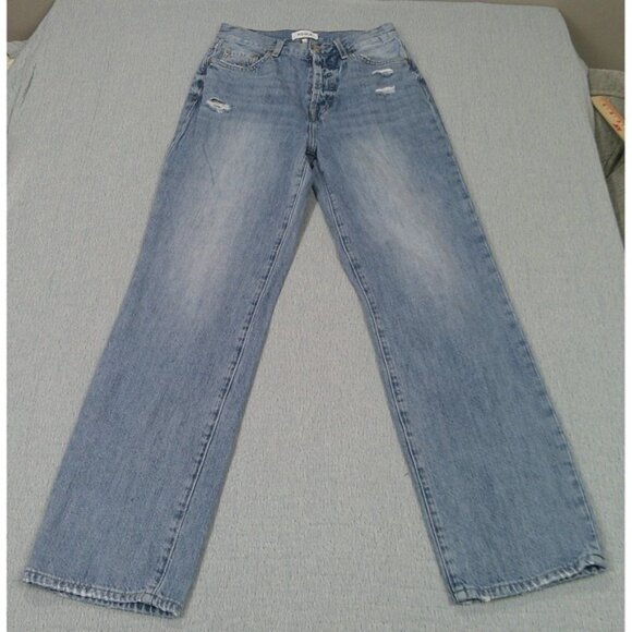 Pistola Jeans Womens 26 Charlie High Rise Distressed Light Wash Button Fly - Picture 1 of 11